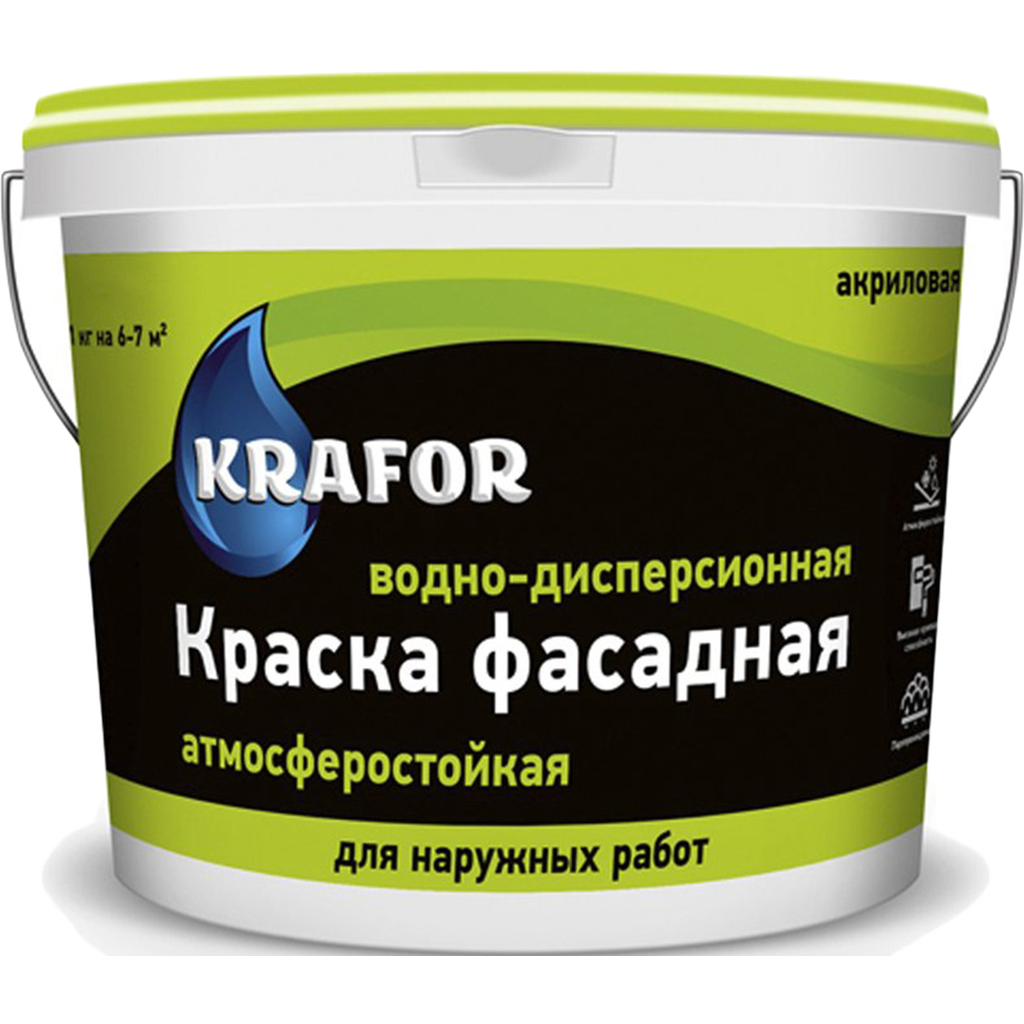 Фасадная краска Krafor в/д 3 кг 30513