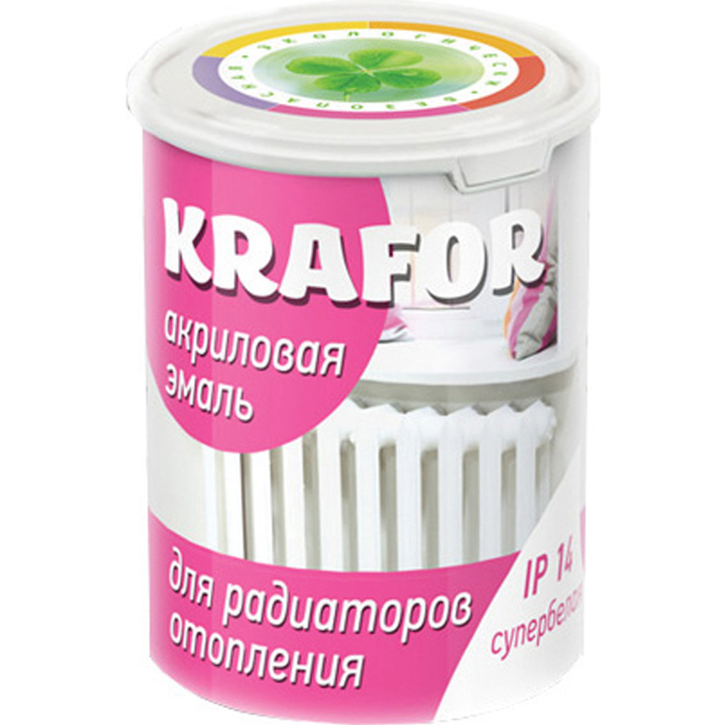 Акриловая эмаль Krafor Супербелая 1 кг