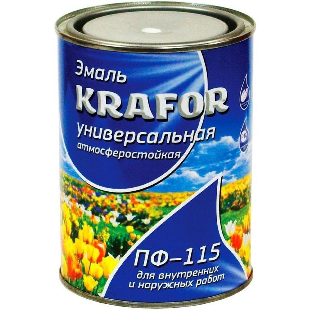 Универсальная эмаль Krafor Альфа ПФ-115 белая 6 кг 4 25962