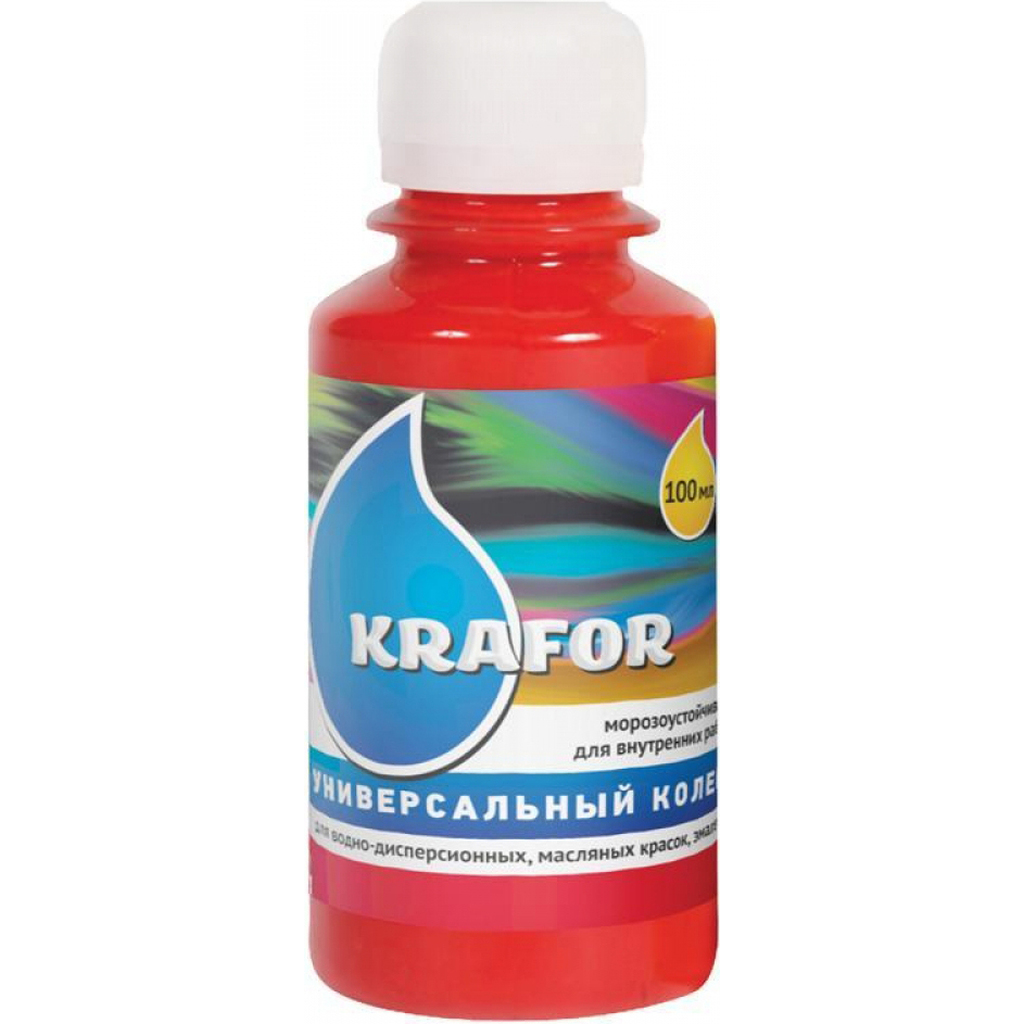 Универсальный колер Krafor № 7 алый 0.1 л 6 шт. 32156