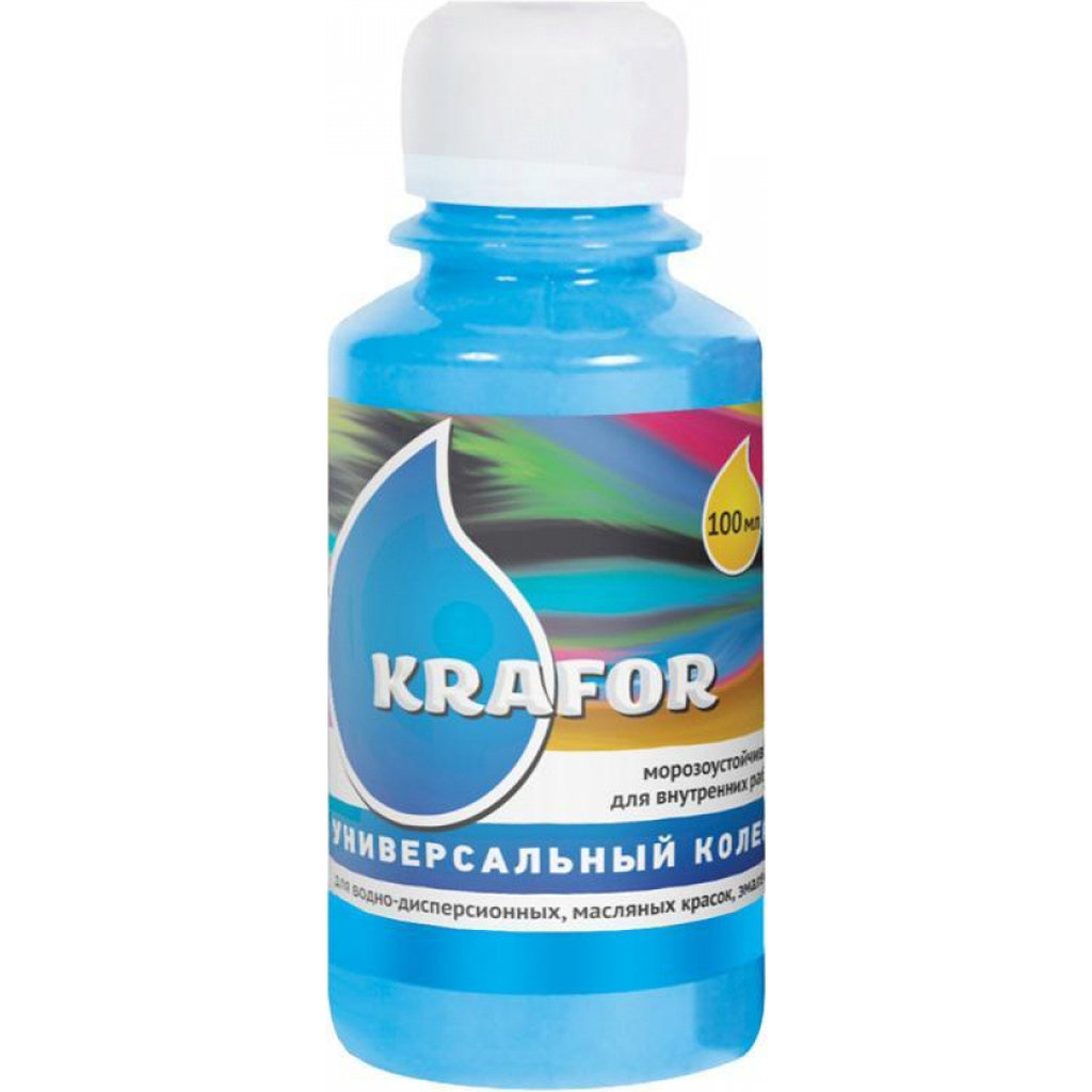 Универсальный колер Krafor №17 голубой 0.1 л 6 шт. 32166