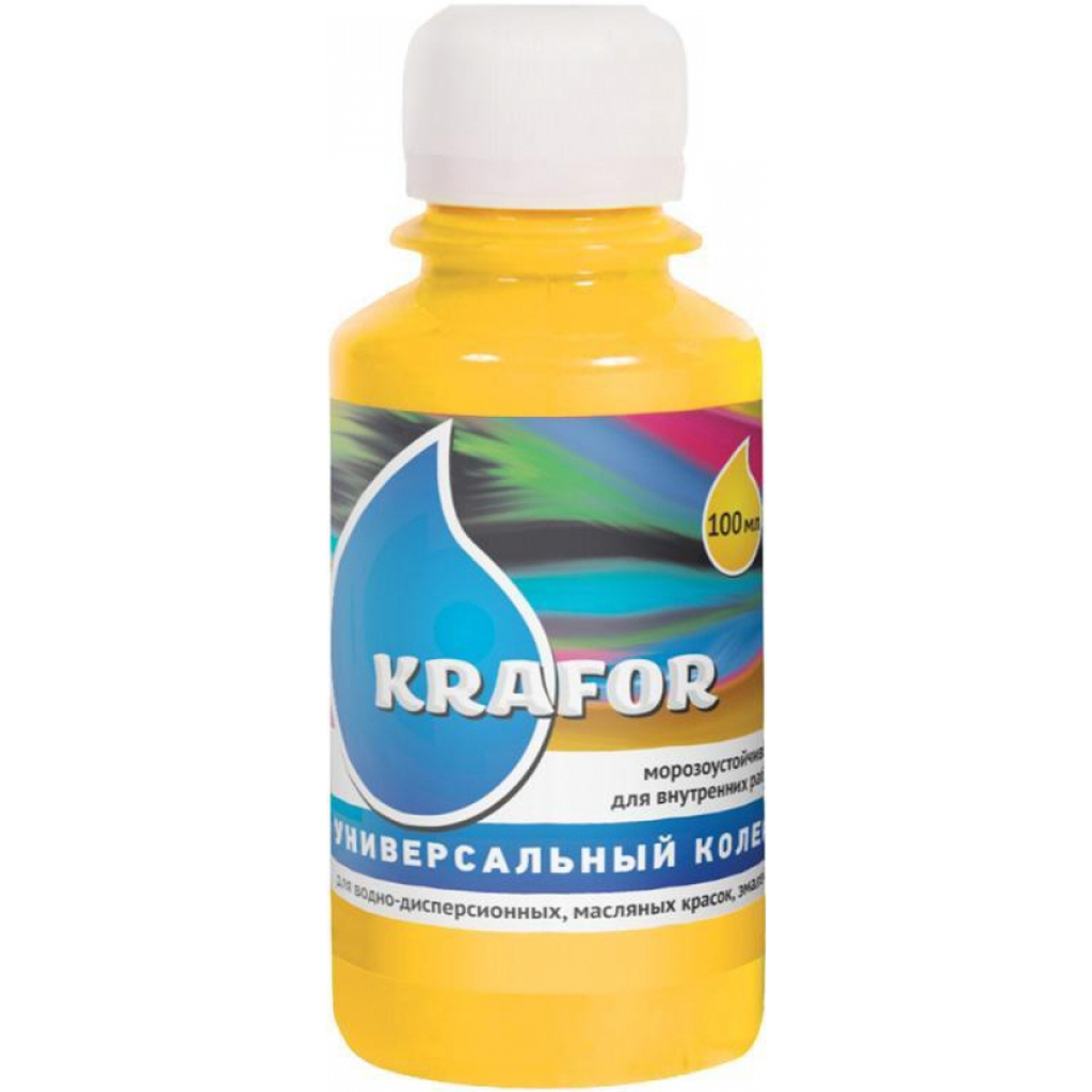 Универсальный колер Krafor № 2 желтый 0.1 л 6 шт. 32150