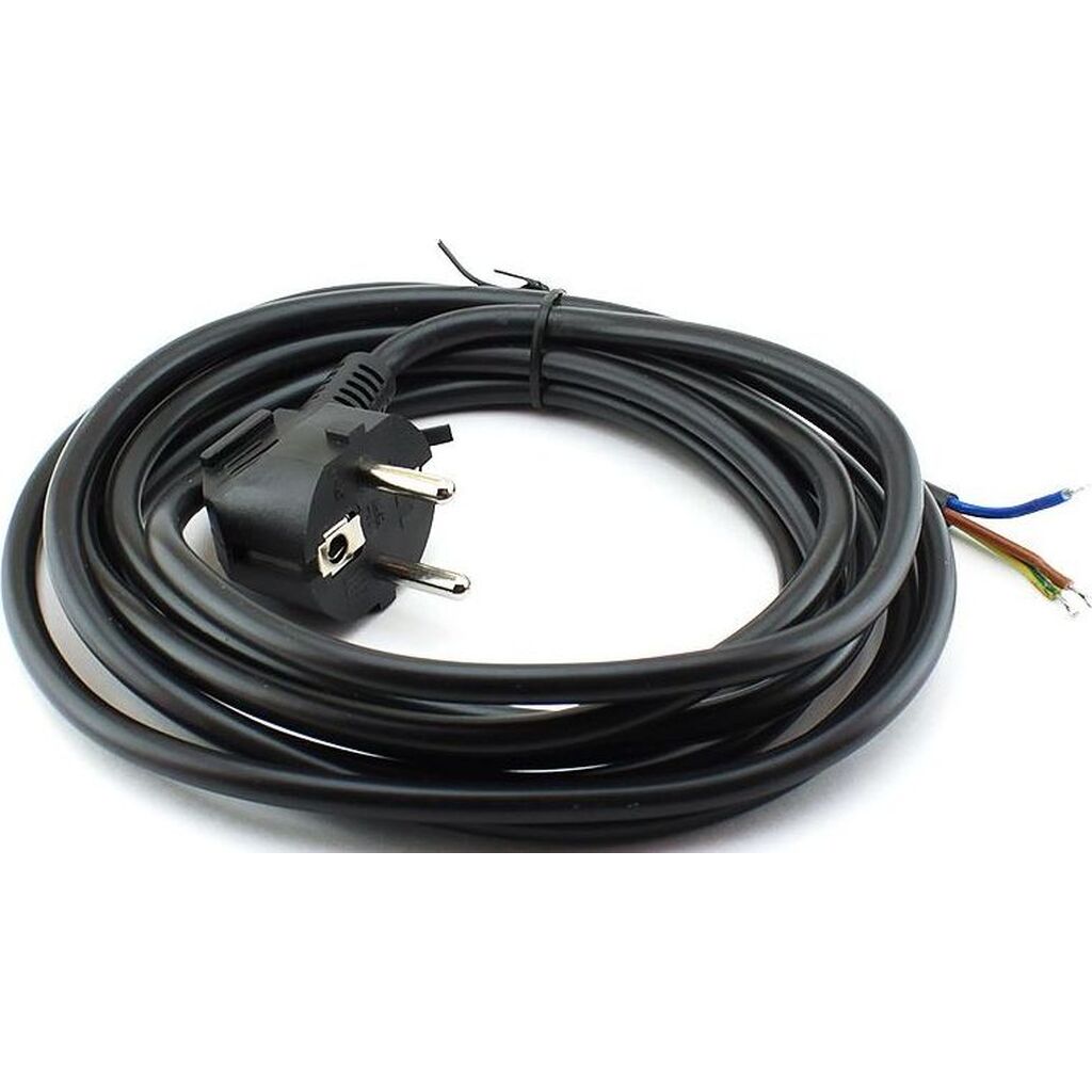 Сетевой шнур с вилкой Lux V3 ПВС 3x0.75 мм 5 м черный c заземлением 4606400001386