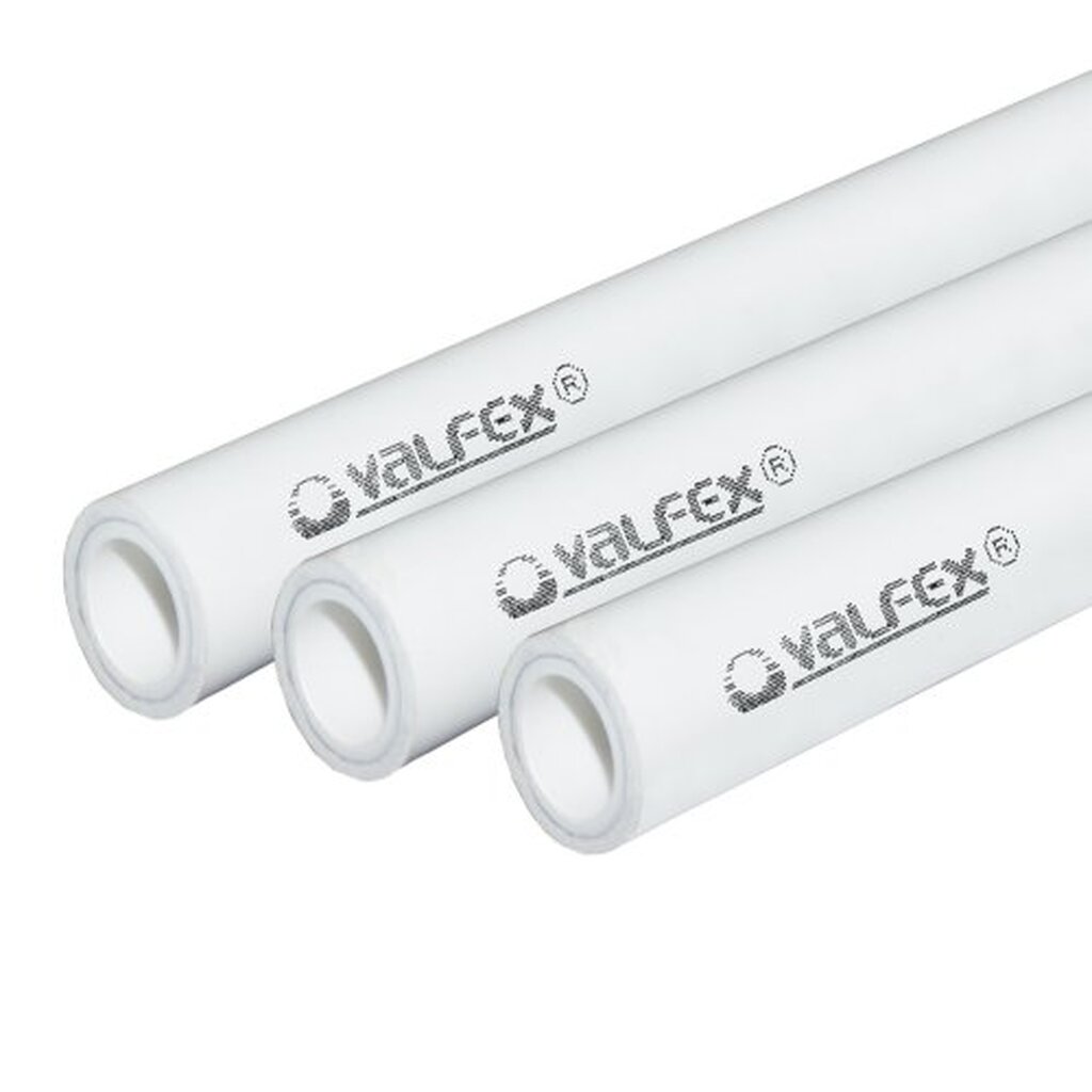 Труба VALFEX PP-R белая, армированная алюминием, 20х3.4 мм, 2 м, Т 90°С Ру25 SDR6 101040202 033-2466