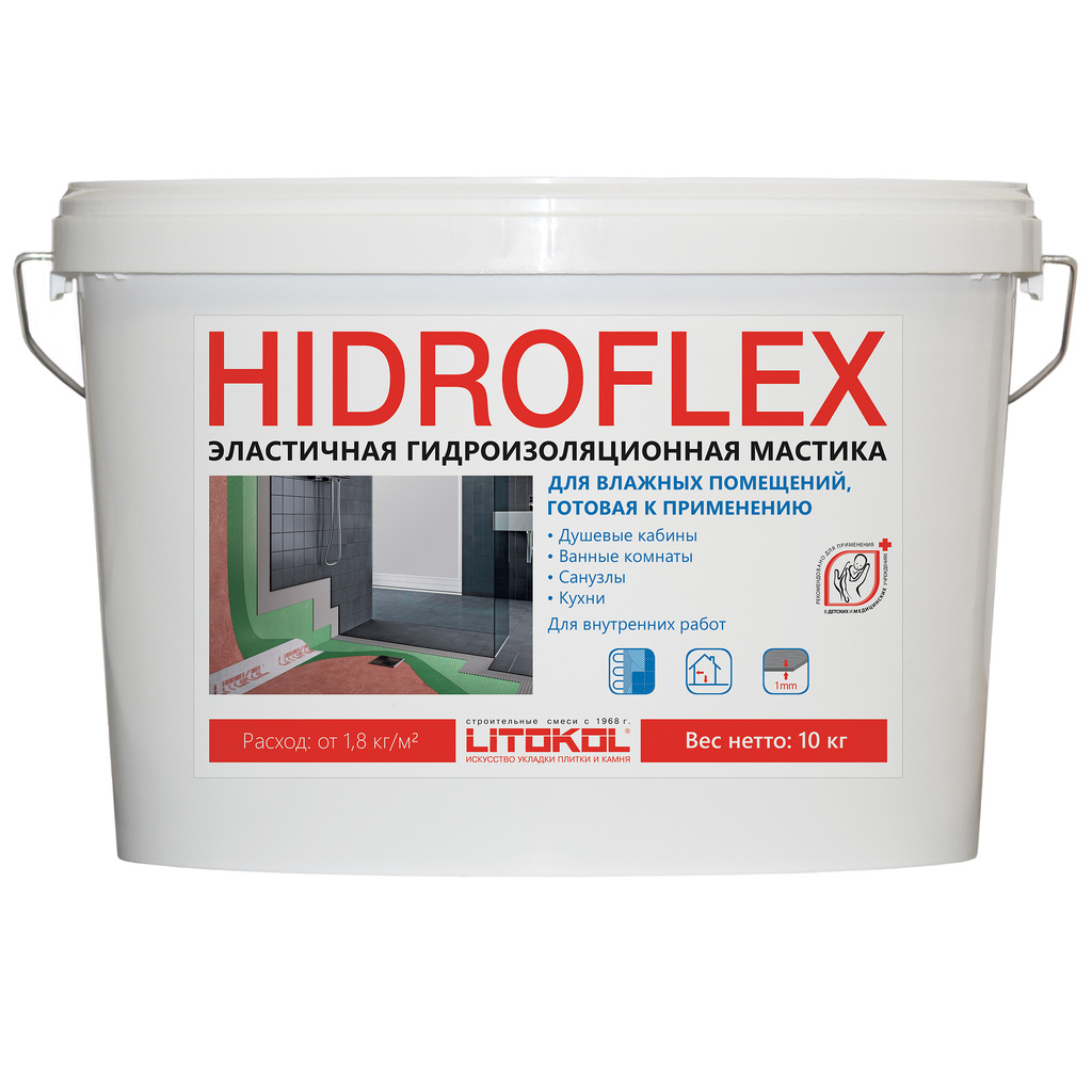 Мастика LITOKOL HIDROFLEX-гидроизол, 10 кг bucket 482570003