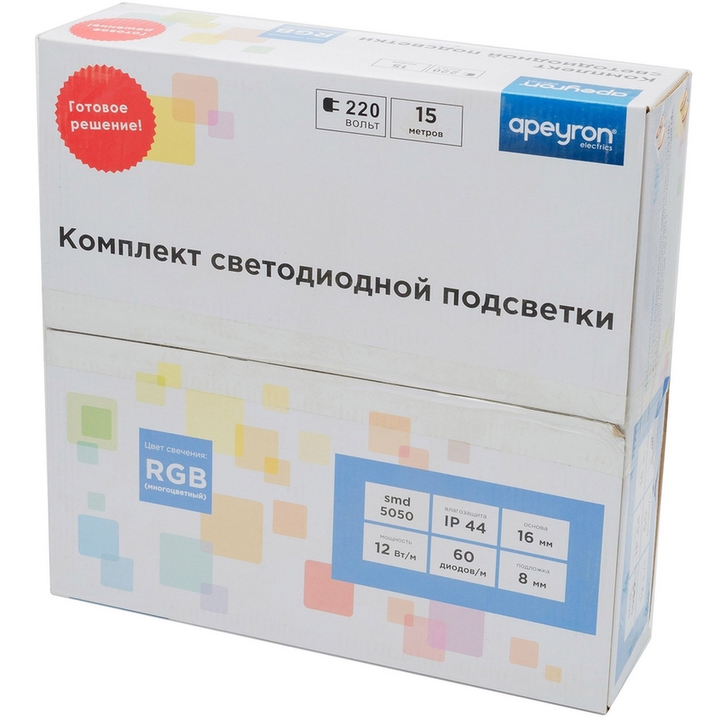 Комплект светодиодной ленты Apeyron 220В с аксессуарами 10-51