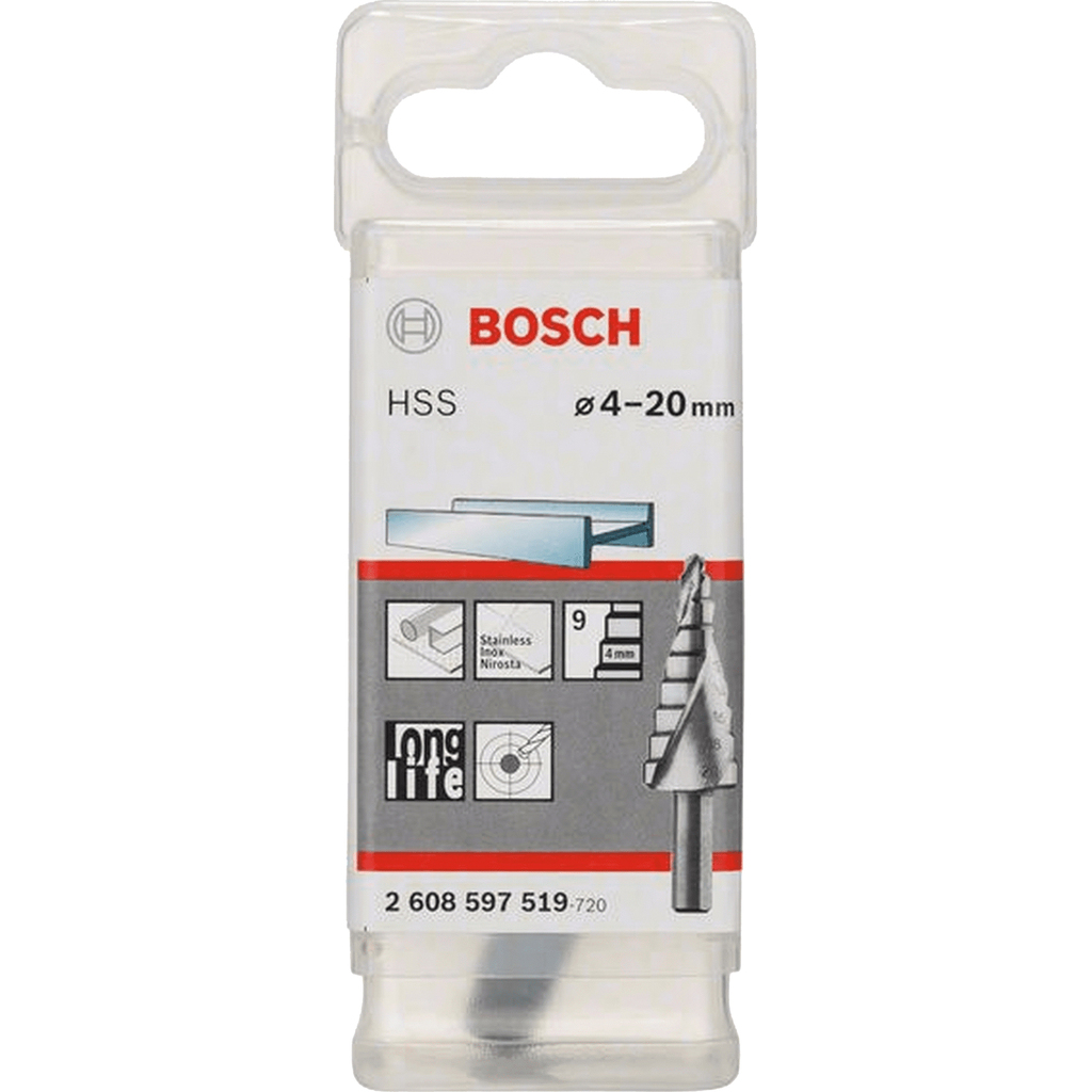 Ступенчатое сверло по металлу Bosch HSS 4-20 мм 2608597519