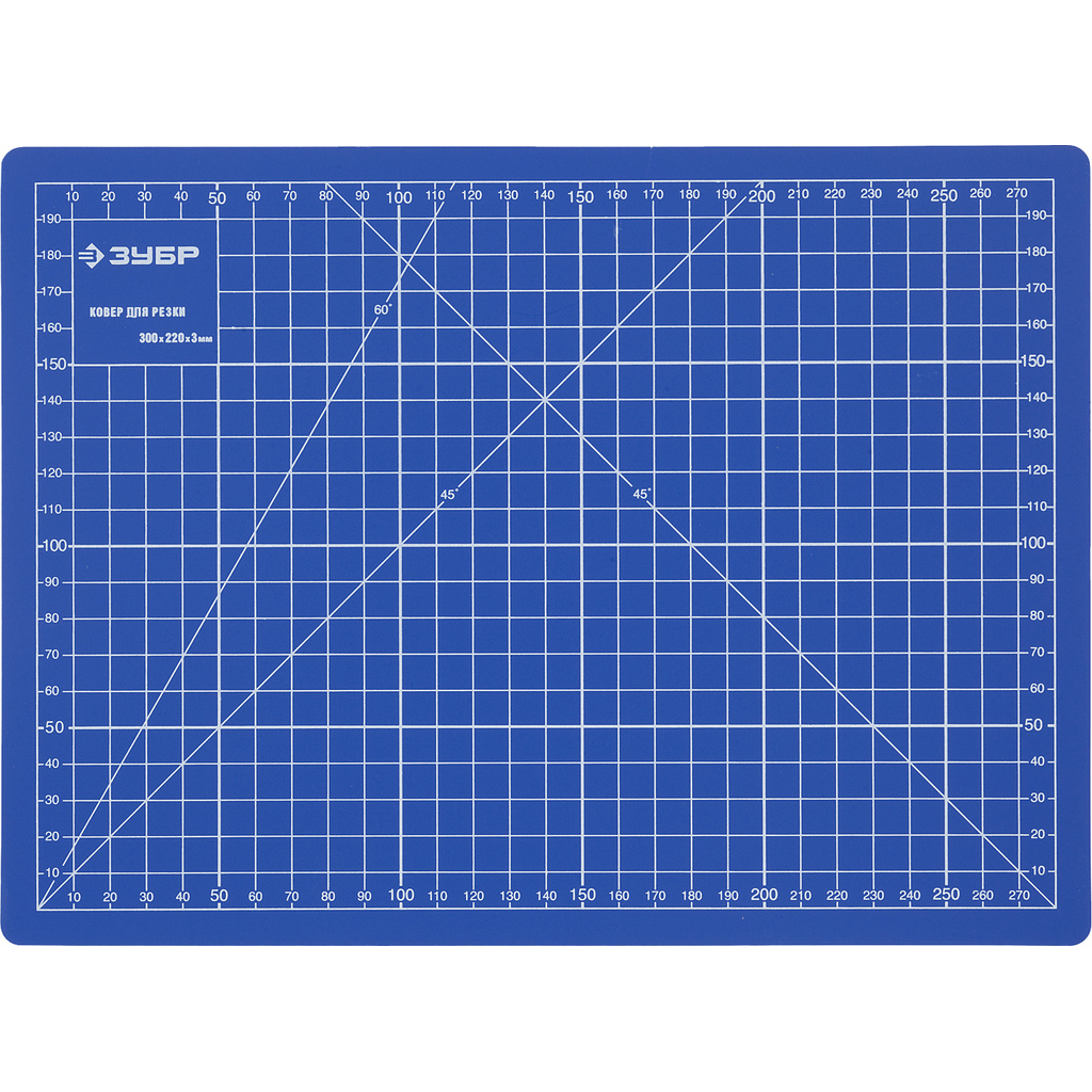 Непрорезаемый коврик Зубр Эксперт 3 мм цвет синий 300x220 мм 09903