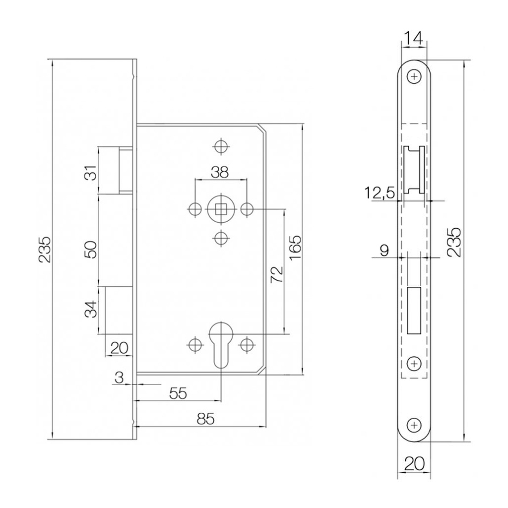 Корпус замка dl401/55