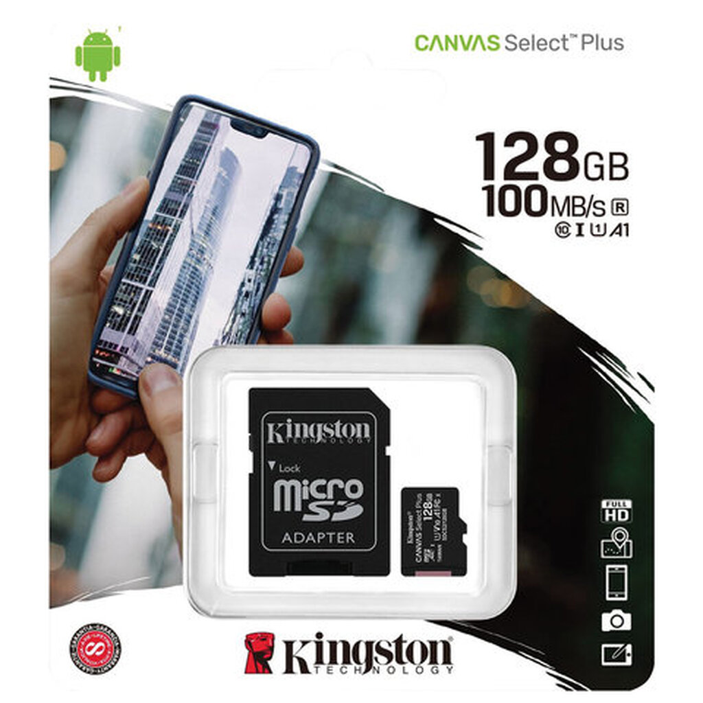 Карта памяти kingston canvas select plus 128 гб sdcs2 128gb