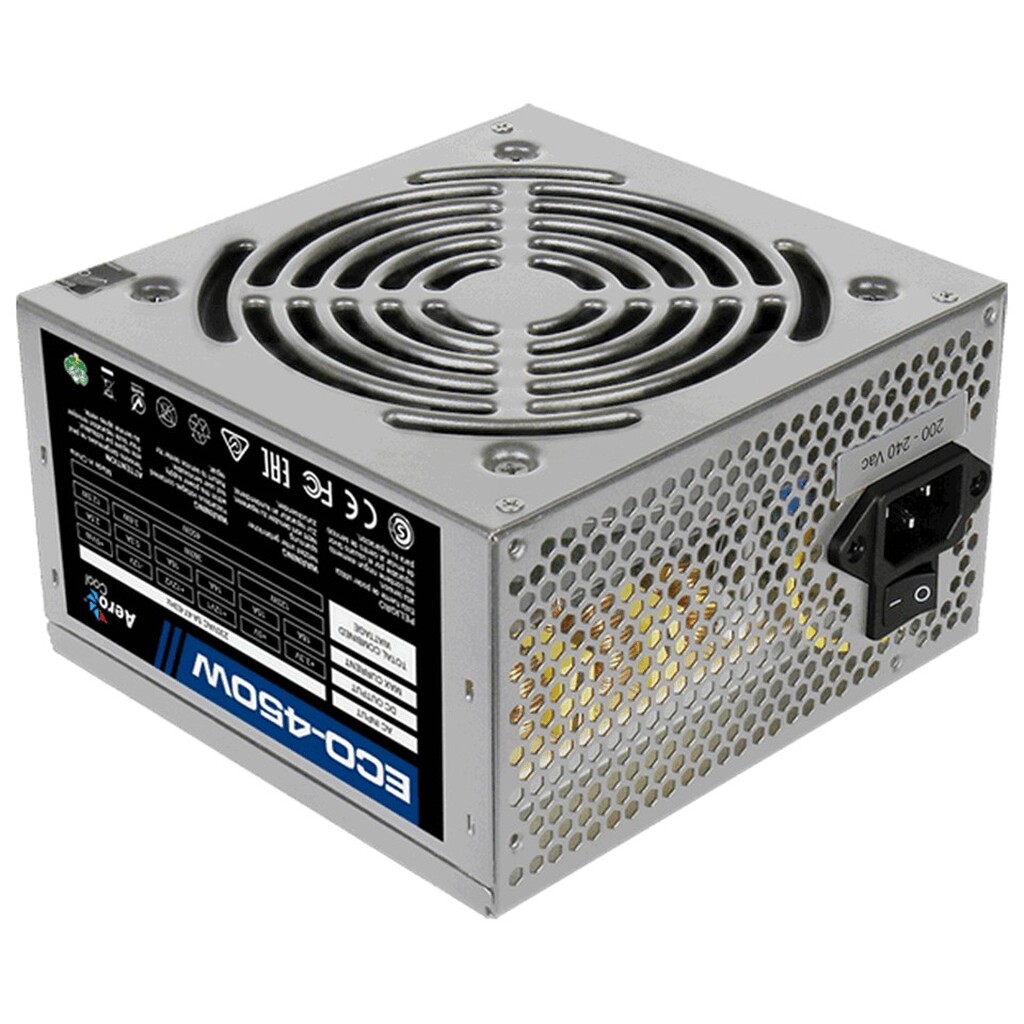 Блок питания 450W Aerocool Eco 450W (ATX, 20+4 pin, 120mm fan, 2xSATA) (ECO-450)