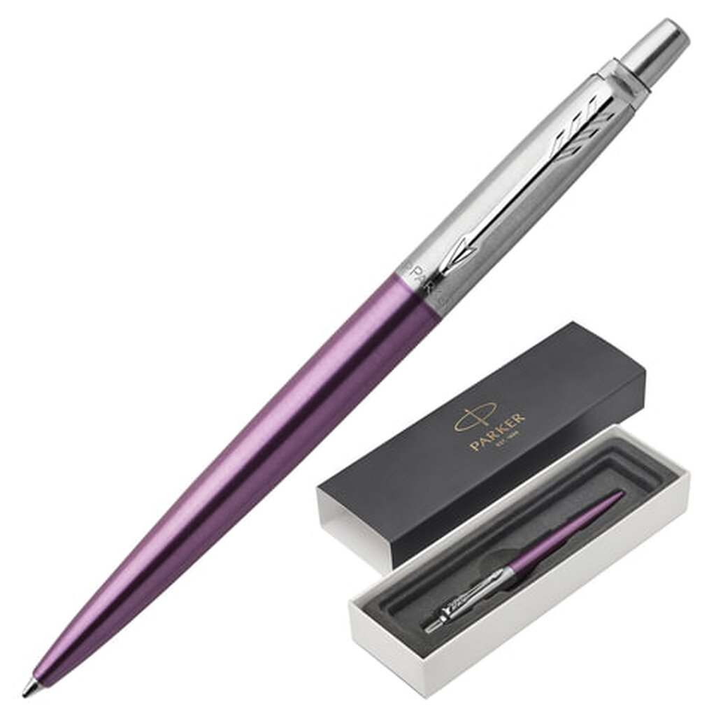 Ручка шариковая PARKER "Jotter Core Victoria Violet CT", корпус фиолетовый, хромированные детали, синяя, 1953190