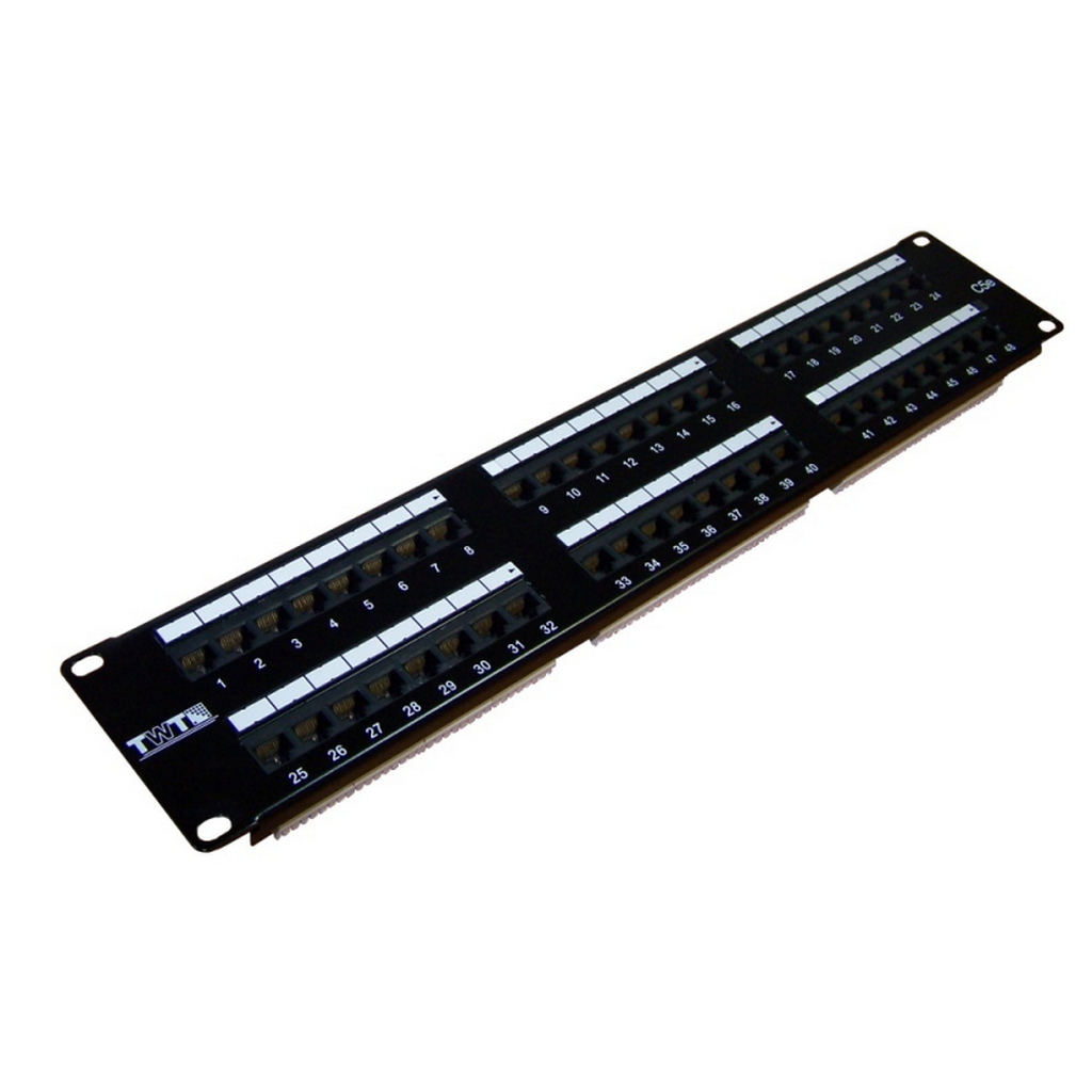 Патч-панель Lanmaster TWT-PP48UTP 19" 2U 48xRJ45 кат.5e UTP (TWT-PP48UTP)