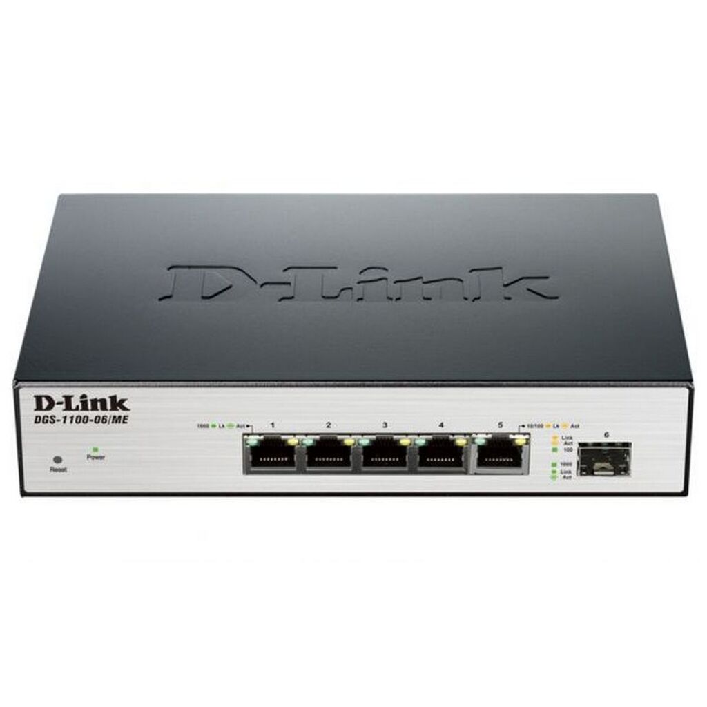 Коммутатор D-Link DGS-1100-06/ME/A1B Настраиваемый 2 уровня с 5 портами 10/100/1000Base-T и 1 портом 100/1000Base-X SFP