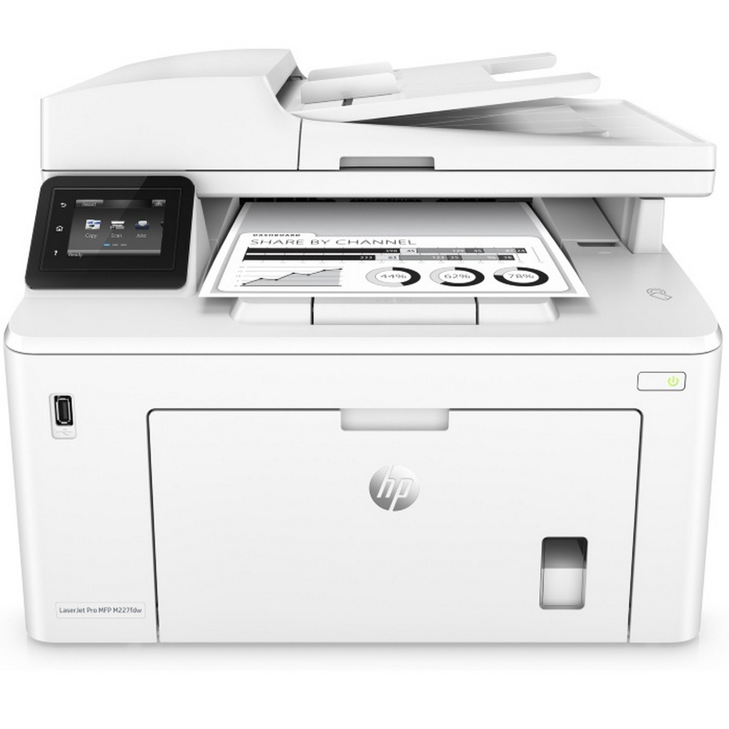 МФУ лазерный HP LaserJet Pro M227fdw (A4, принтер/сканер/копир/факс, 28ppm, 1200x1200 dpi, Duplex, WiFi, USB/LAN) (G3Q75A)