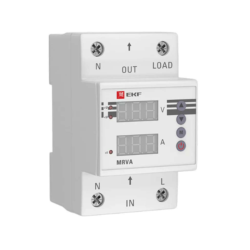 Реле напряжения и тока EKF PROxima MRVA, с дисплеем, 63A, SQ MRVA-63A