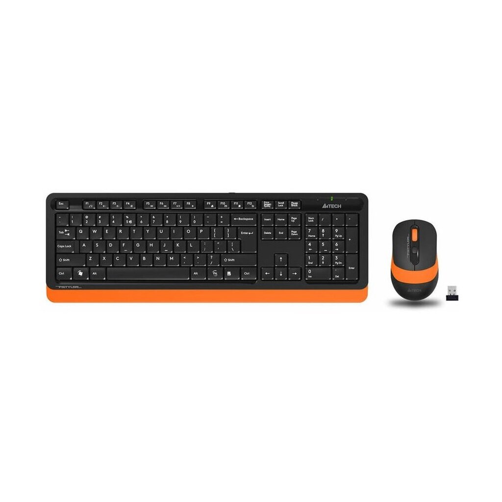 Комплект кл-ра+мышь беспров. A4Tech Fstyler FG1010 black/orange USB (FG1010 ORANGE)