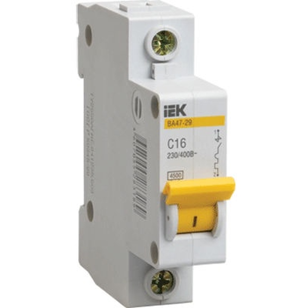 Автоматический выключатель IEK ВА47-29 1п, 0,5А, "С", 4.5кА MVA20-1-D05-C