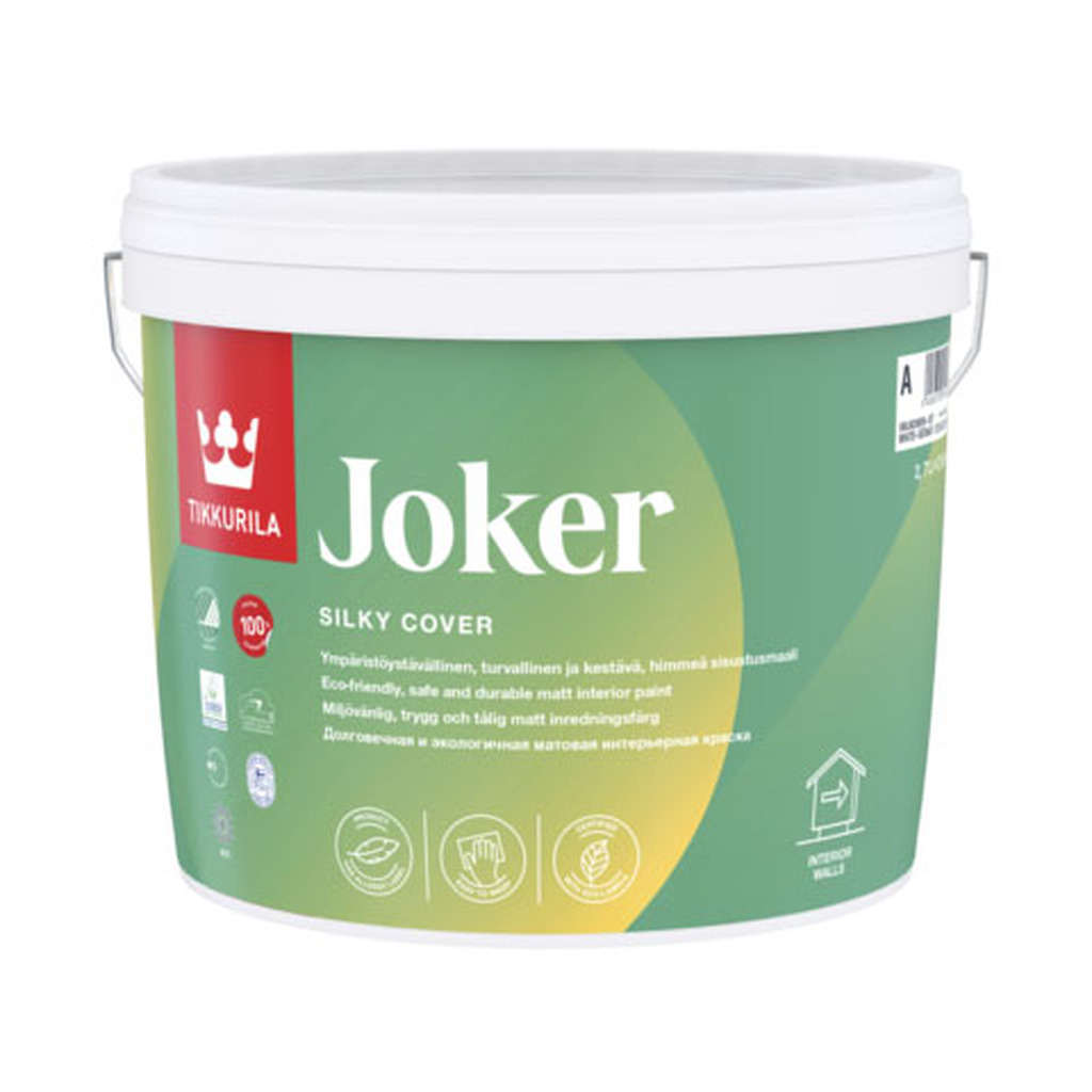 Краска TIKKURILA JOKER гипоаллергенная для интерьеров, матовая, база A 9л 87860010160