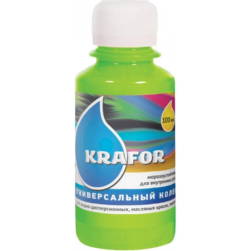 Универсальный колер Krafor №25 зеленое яблоко 0.1 л 6 шт. 32162