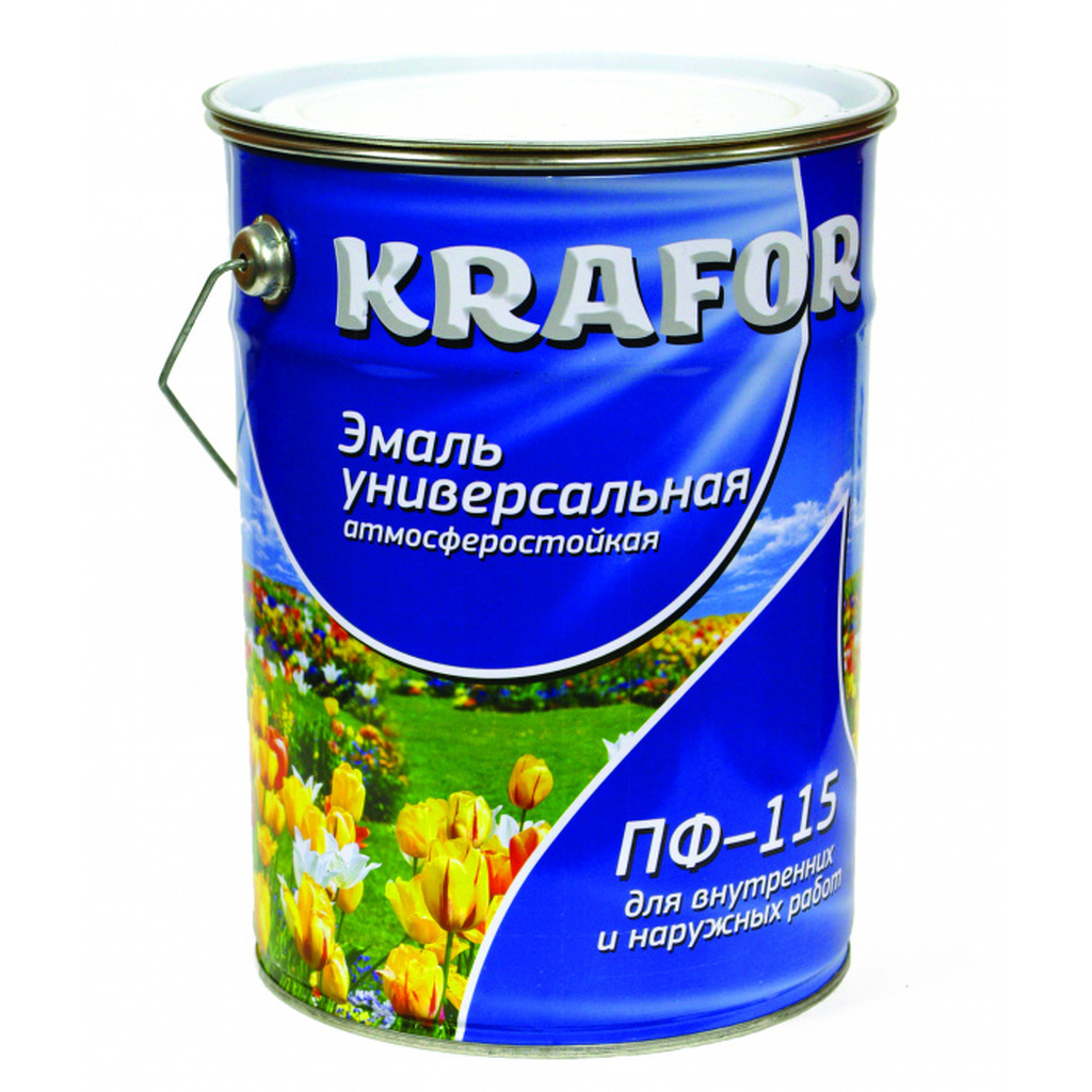 Эмаль KRAFOR ПФ-115 серая 6 кг 4 26063