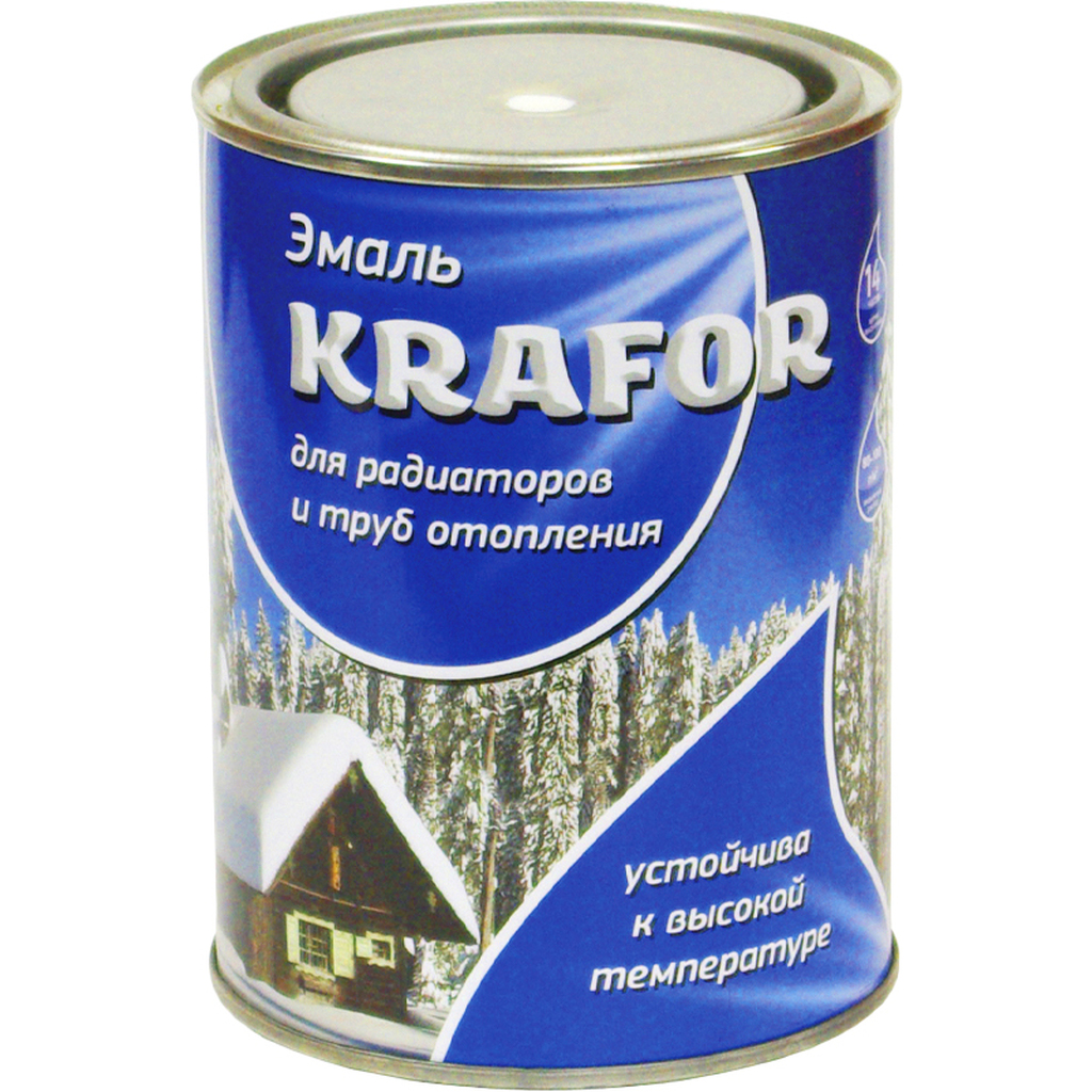 Алкидная эмаль для радиаторов Krafor белая 0.9 кг 6 26312