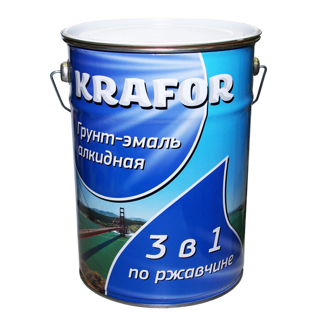 Грунт-эмаль по ржавчине KRAFOR серая 5,5 кг 4 26694