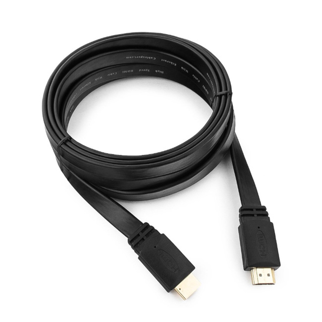 Кабель Cablexpert HDMI v20, 19M/19M, 3м, плоский кабель, черный CC-HDMI4F-10