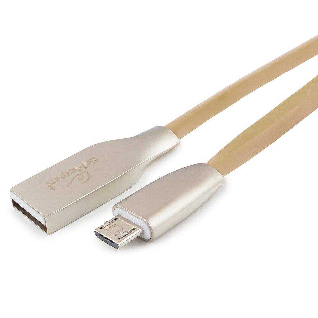 Кабель USB 2.0 Cablexpert, AM/microB, серия Gold, длина 1м, блистер, золотой CC-G-mUSB01Gd-1M