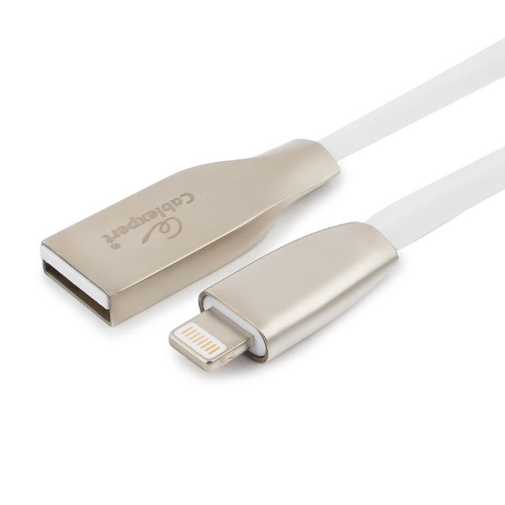 Кабель для Apple Cablexpert серия Gold AM/Lightning, длина 3м, белый, блистер CC-G-APUSB01W-3M