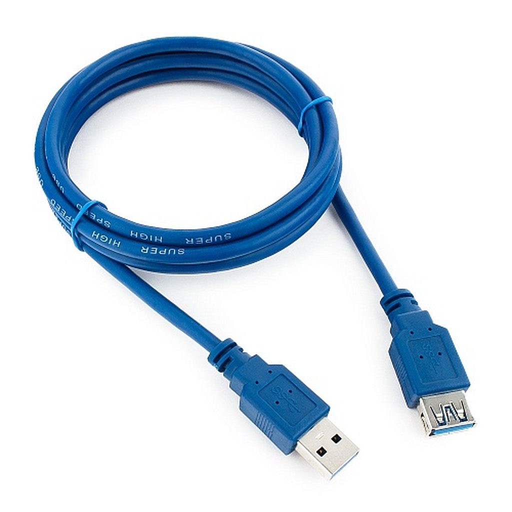 Удлинитель USB3.0 Cablexpert Pro, AM/AF, Кабель 1.8м, экранированный, синий, пакет, CCP-USB3-AMAF-6