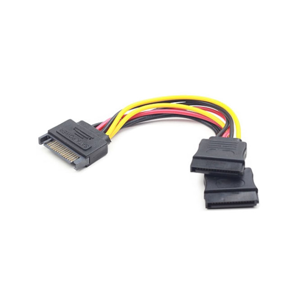 Кабель питания Cablexpert SATA 15pin /2x15pin, на 2 SATA устройства, 15см CC-SATAM2F-01