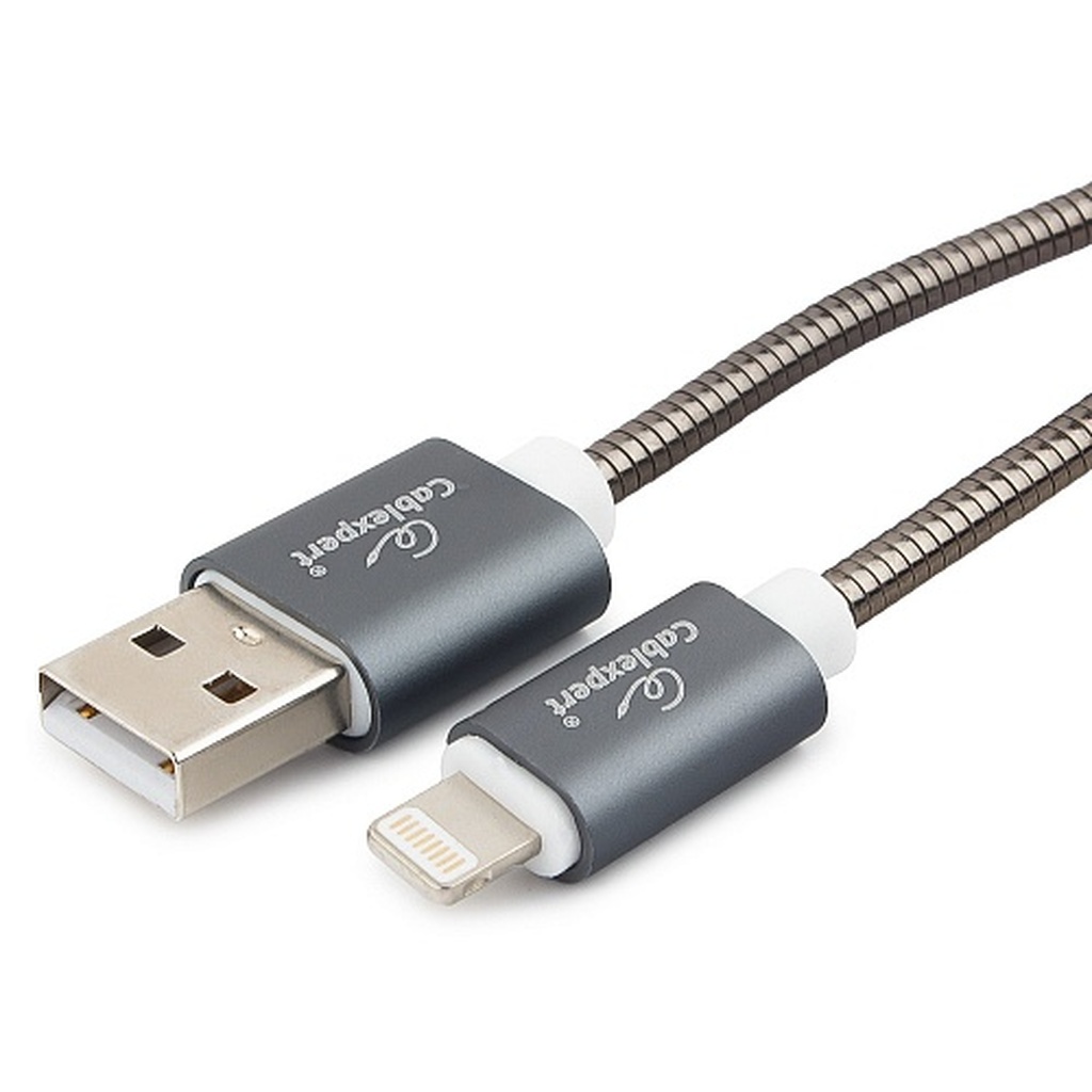 Кабель для Apple Cablexpert, AM/Lightning, длина 1.8 м, титан, CC-G-APUSB02Gy-1.8M