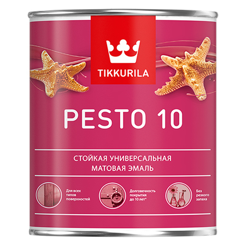 Алкидная эмаль TIKKURILA песто 10 база с 2,7 л матовая 25773