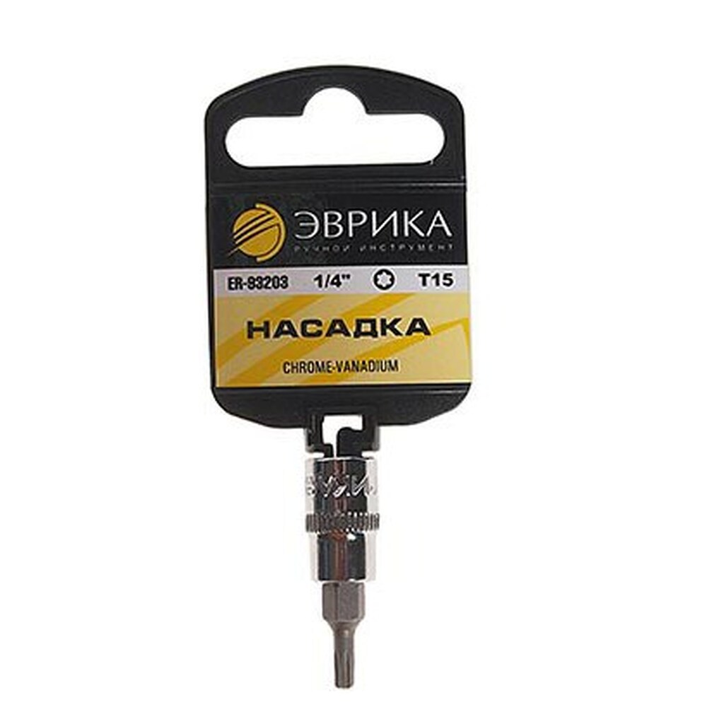 Насадка с держателем (1/4 DR; торкс T15) ЭВРИКА ER-93203H