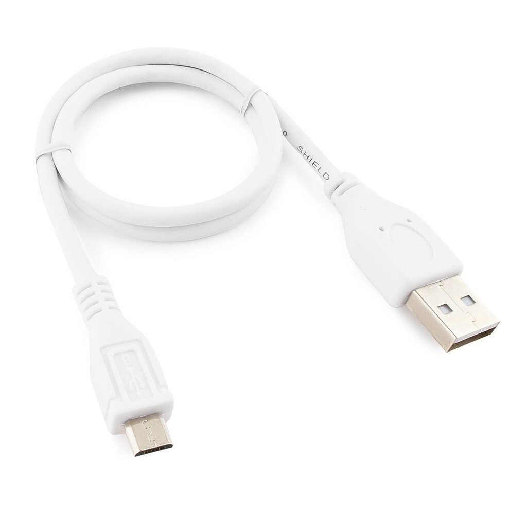 Кабель USB 2.0 Pro Cablexpert, AM/microBM, 5P, 0.5м, экран, пакет, белый CCP-mUSB2-AMBM-W-0.5M