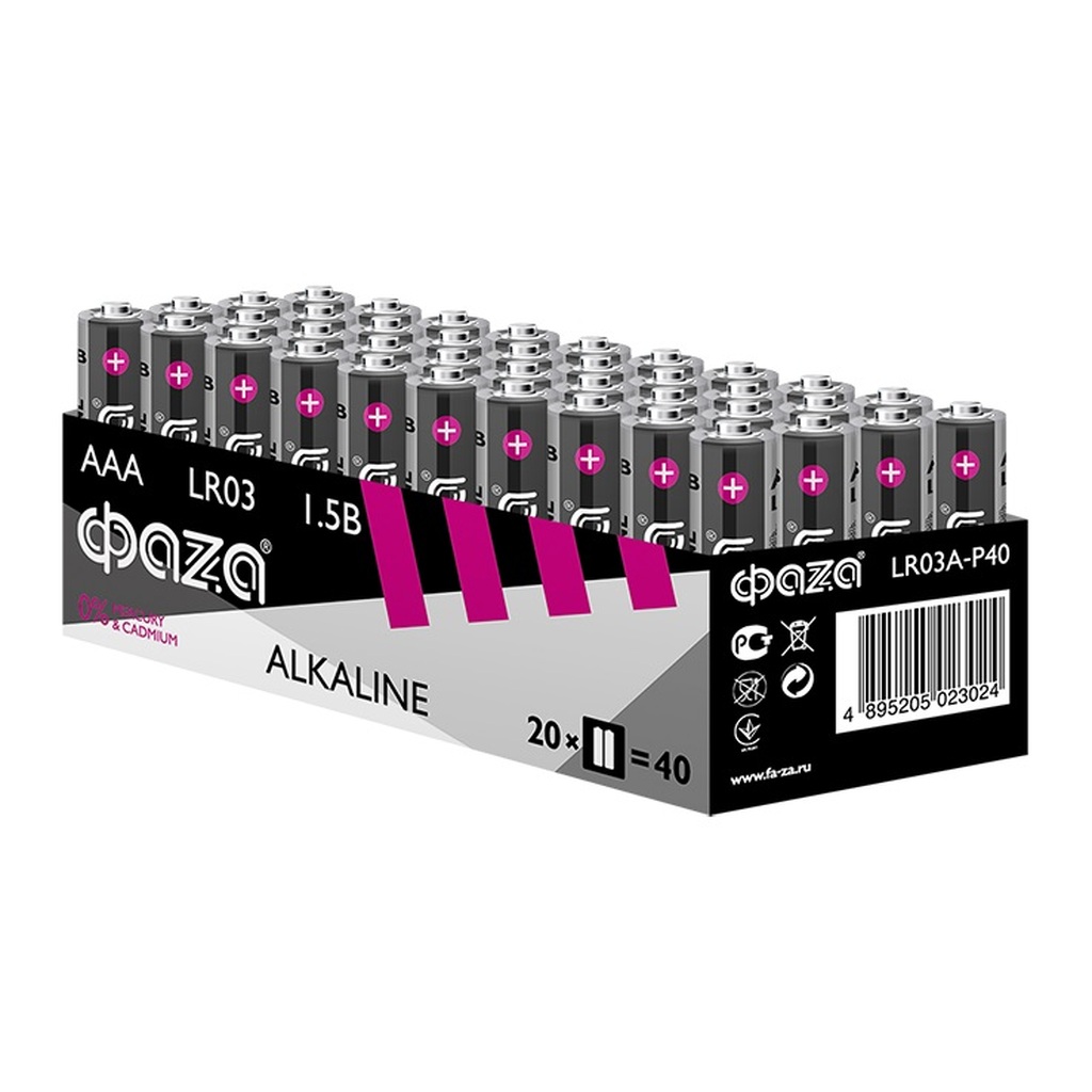 Алкалиновые элементы питания ФАZА LR03 Alkaline Pack-40 5023024