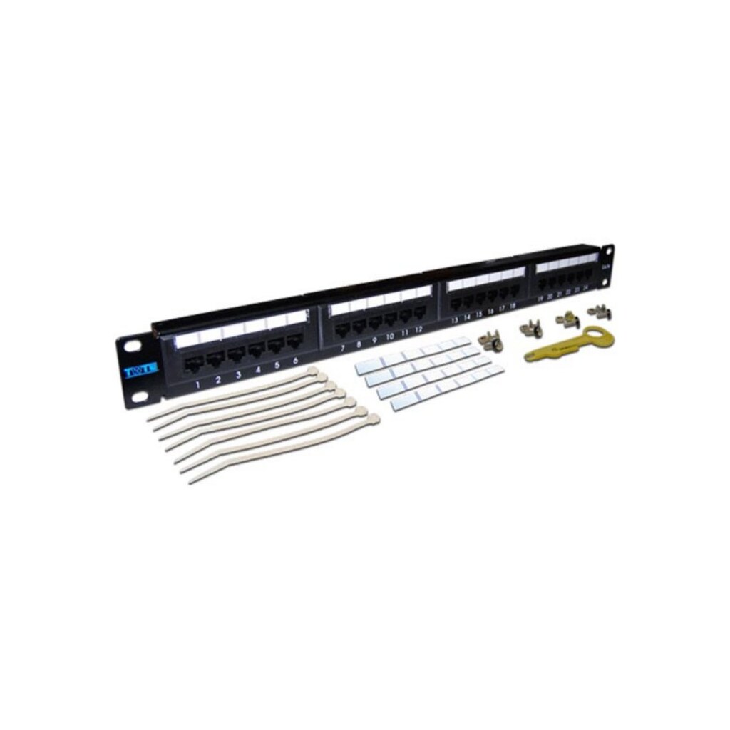 Патч-панель LANMASTER TWT-PP24UTP 19" 1U 24xRJ45 кат.5e UTP (TWT-PP24UTP)