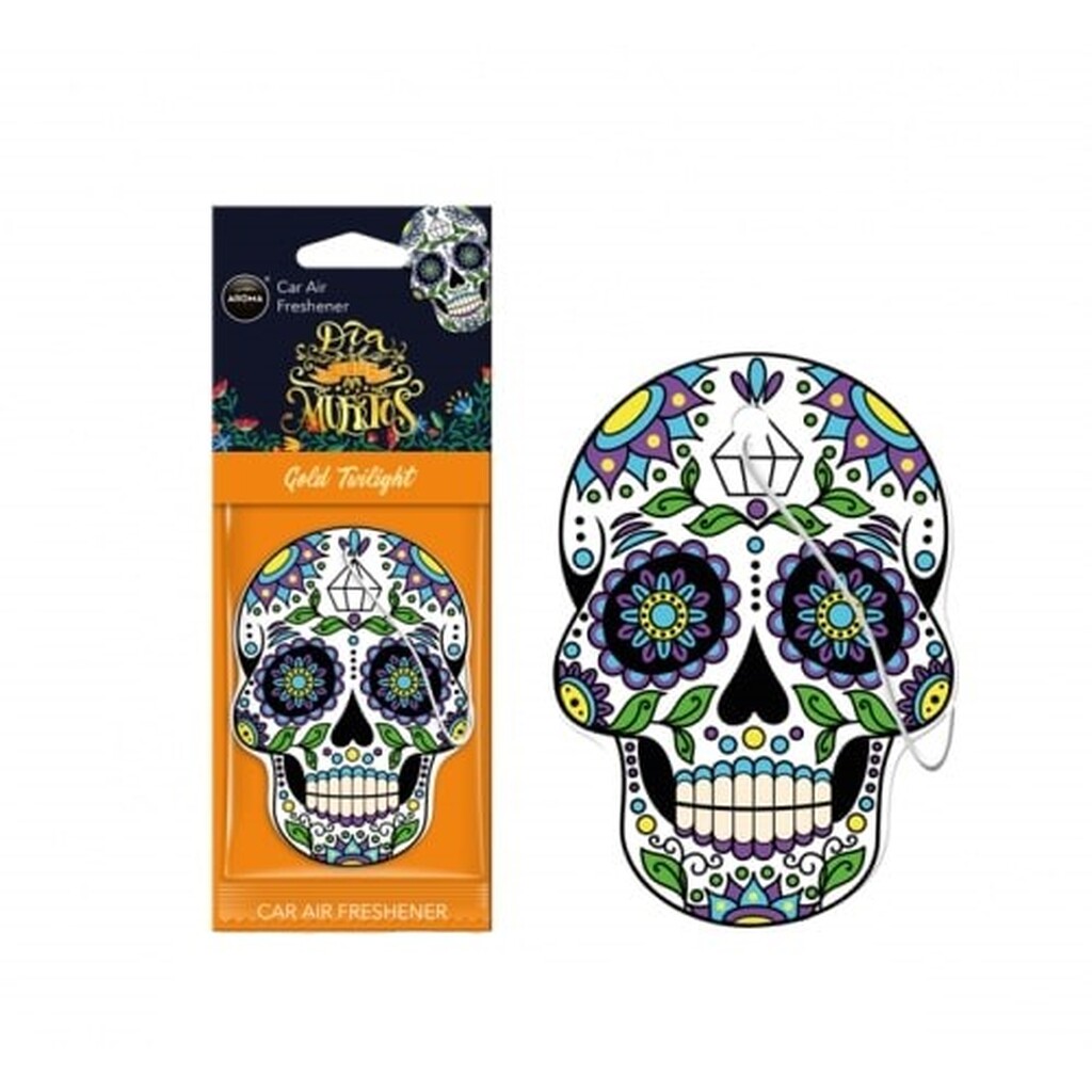 Картонный ароматизатор AROMA CAR DIA DE LOS MUERTOS Gold Tatoo 83117