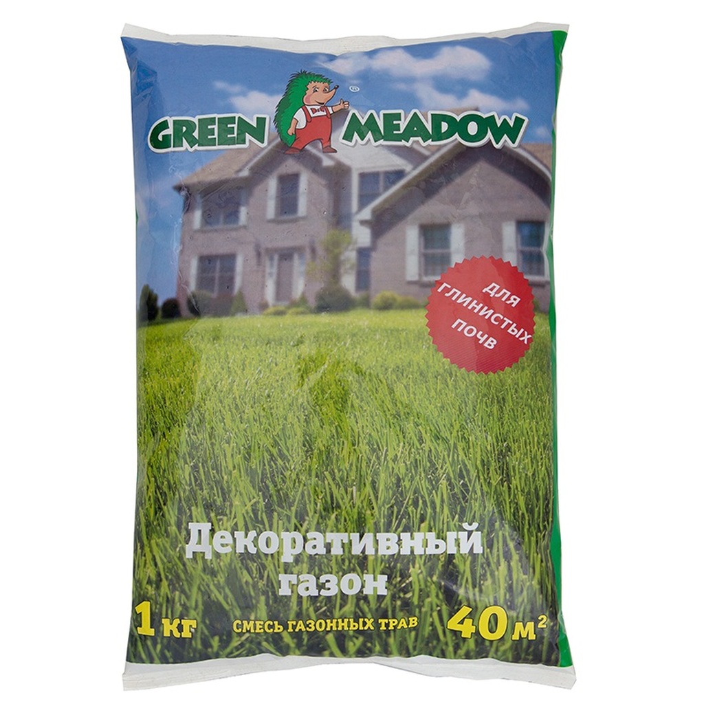 Семена газона GREEN MEADOW Декоративный газон для глинистых почв 1 кг 4607160330631