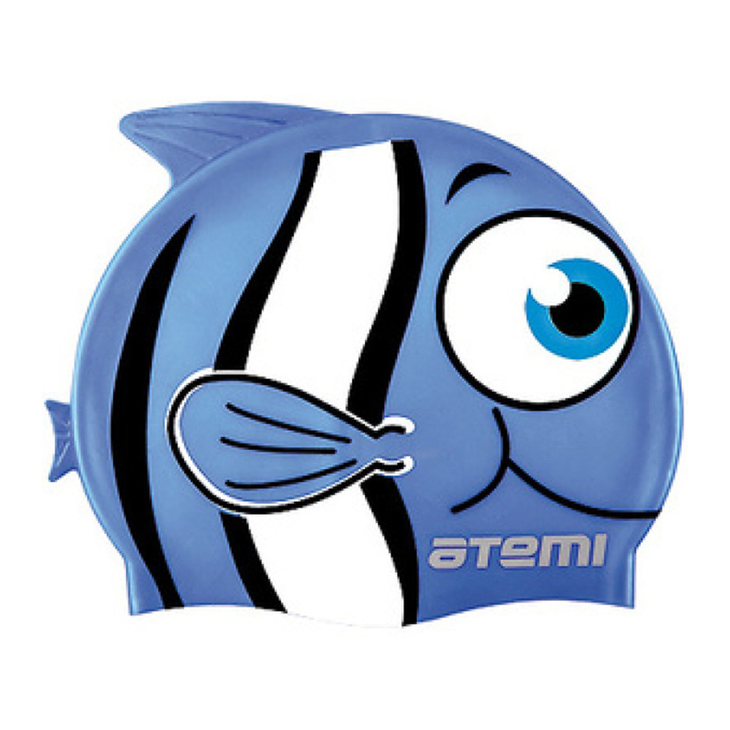 Детская шапочка для плавания ATEMI силикон рыбка+, голубая FC105 00000098103
