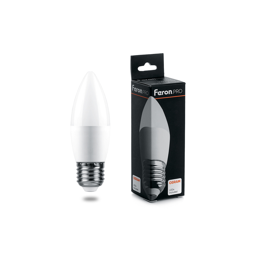 Светодиодная лампа FERON PRO LB-1307 Свеча E27 7.5W 2700K OSRAM LED 38056