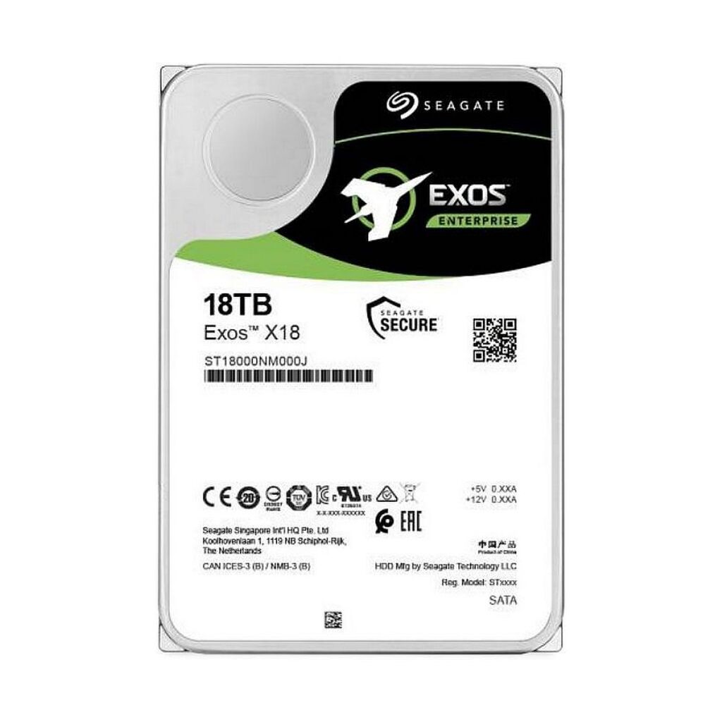 Жесткий диск Seagate SATA-III 18Tb Exos X18 (7200rpm) 256Mb 3.5" (ST18000NM000J)