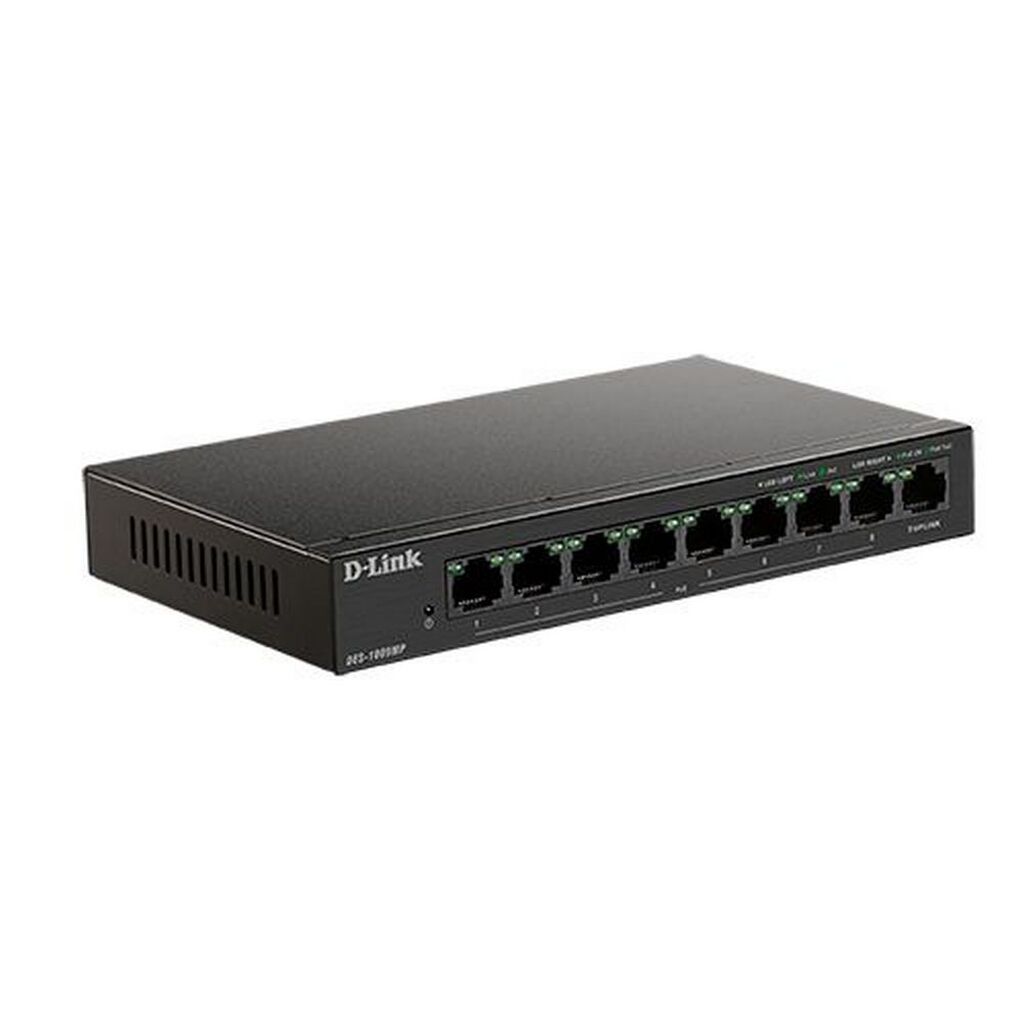 Коммутатор D-Link DES-1009MP/A1A Неуправляемый с 8 портами 10/100Base-TX и 1 портом 10/100/1000Base-T (8 портов РоЕ 802.3af/at, PoE-бюджет 117 Вт)