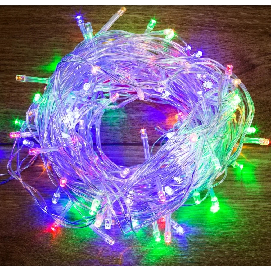 Светодиодная гирлянда NEON-NIGHT Твинкл-Лайт 8 режимов, 15м, 120 LED, прозрачный провод, мультиколор 303-199