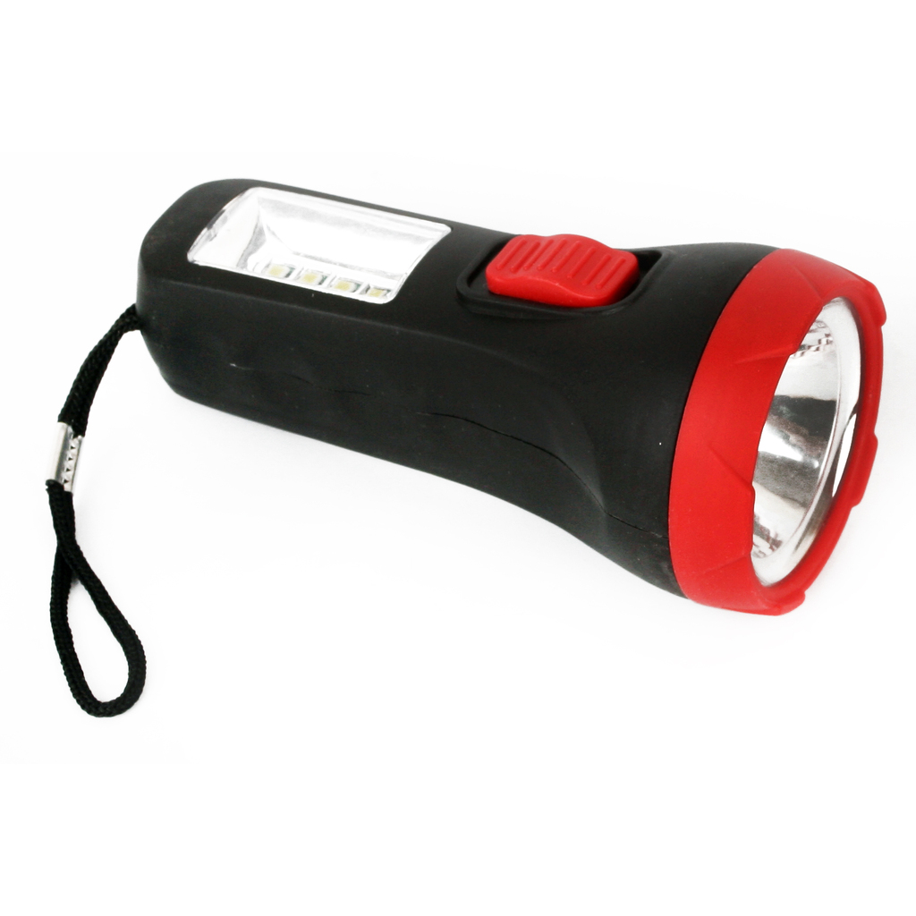 Фонарь Ultraflash LED16014 черный, 1 + 4SMD LED, 2 режима, 1XR6, пластик, блист-пакет 14253