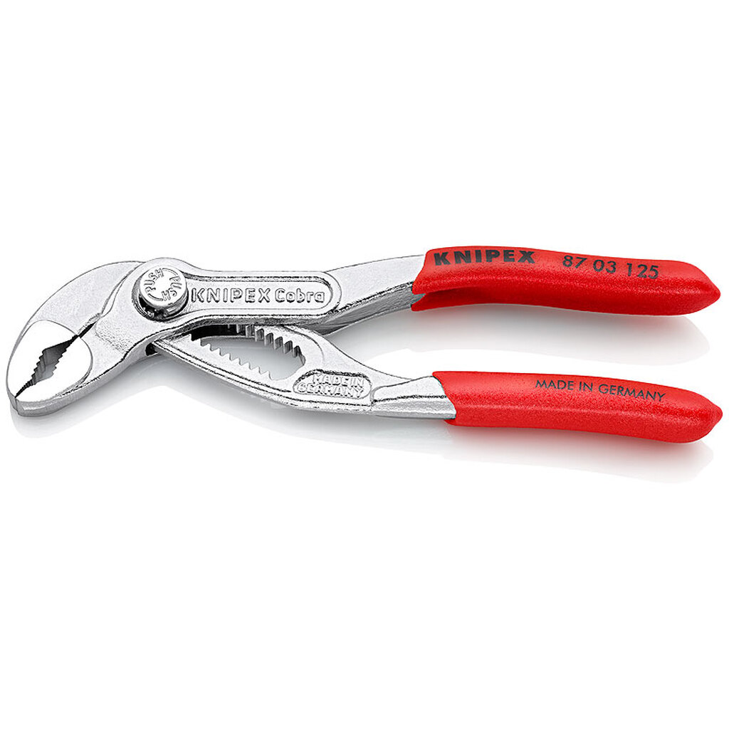 Переставные клещи с фиксатором KNIPEX COBRA 25 мм (1"), L-125 мм, хром, 1-к ручки KN-8703125