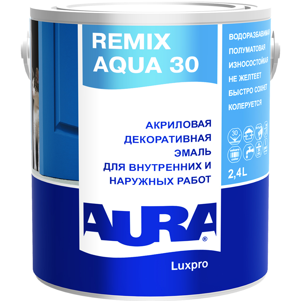 Эмаль Aura Luxpro Remix Aqua 30 2,4л K0230