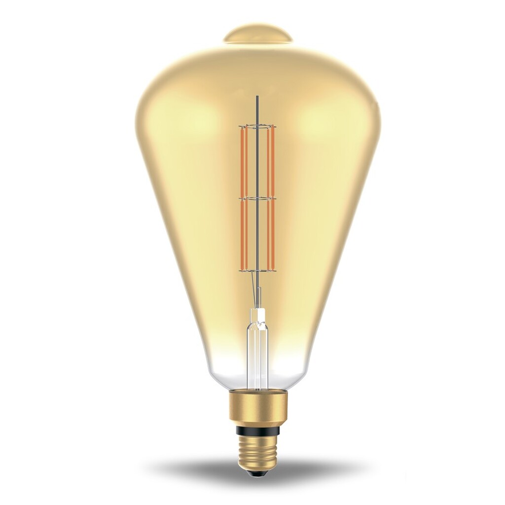 Лампа LED Gauss Vintage Filament Straight ST164 6W E27 164х297mm Amber 890lm 2700K 1/6 157802118