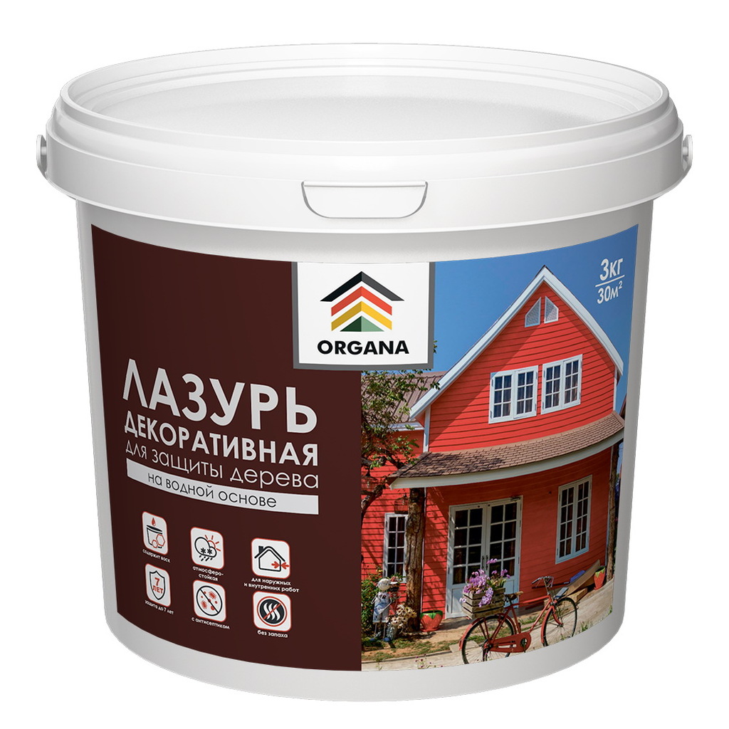 Декоративная лазурь Organa Coloured Varnish 3 кг, дыня 106842